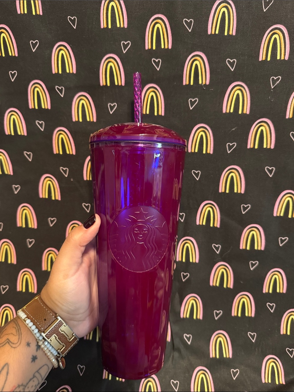 Starbucks Fall 2021 Magenta Purple Kaleidoscope Dome